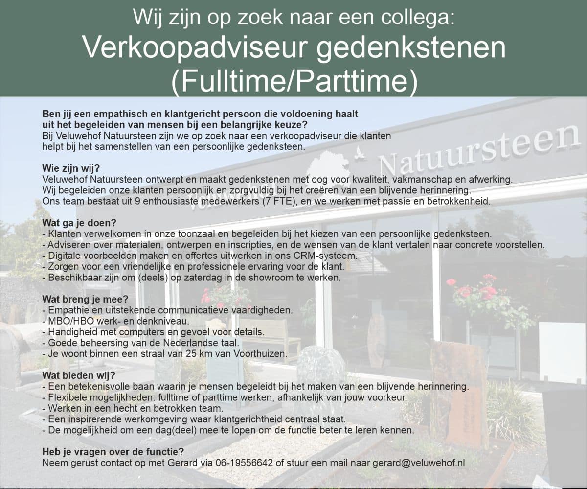 Vacature verkoopadviseur